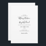 Invitación a la boda Casual simple y elegante<br><div class="desc">Esta sencilla y elegante invitación a la boda es perfecta para su moderno boda blanco y negro minimalista. El diseño presenta un tipo de letra contemporáneo mínimo acompañado de caligrafía formal. ¡Manténgalo como está,  o elige personalizarlo con tu propia obra de arte o fotos!</div>