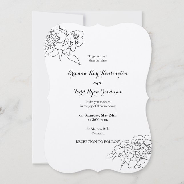 Invitación a la boda casual sobre papel Kraft (Anverso)