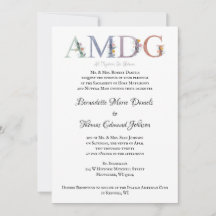 Invitación a la boda católica AMDG