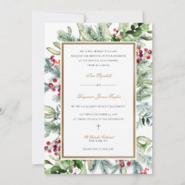 Invitación a la boda católica Ava Navidades Greene