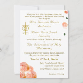 Invitación a la boda católica de Terracotta Rosa