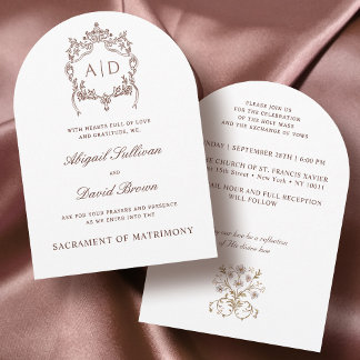Invitación a la boda católica Escudo de la época