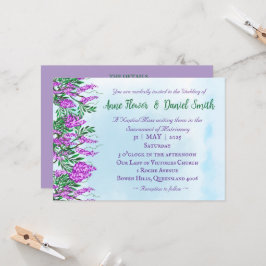 Invitación a la boda católica Jacaranda Sky Blue