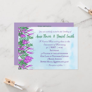 Invitación a la boda católica Jacaranda Sky Blue