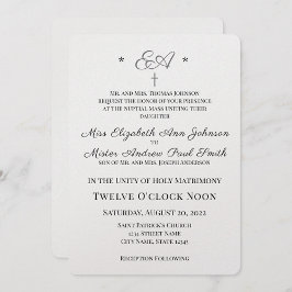 Invitación a la boda católica monogramada