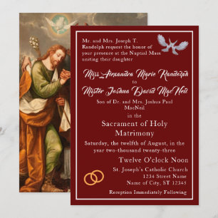 Invitación a la boda católica vintage