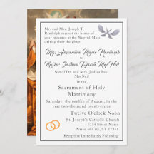 Invitación a la boda católica vintage