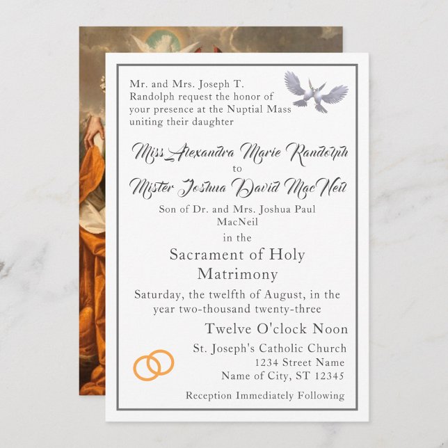 Invitación a la boda católica vintage (Subido por el creador)