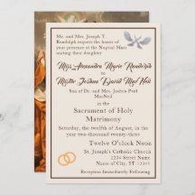 Invitación a la boda católica vintage