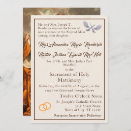Invitación a la boda católica vintage