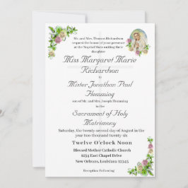 Invitación a la boda católica Virgin Mary
