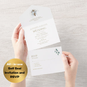 Invitación a la boda católica y RSVP todo en uno