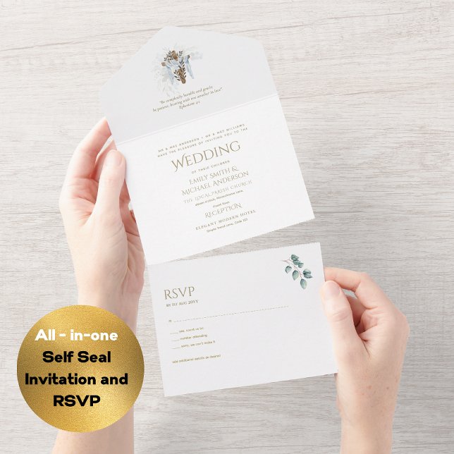Invitación a la boda católica y RSVP todo en uno (Subido por el creador)