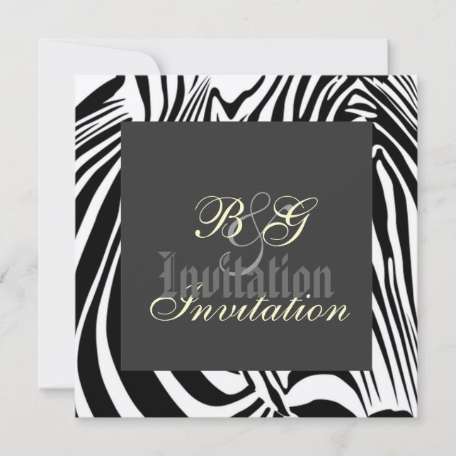 Invitación a la boda cebra (Anverso)
