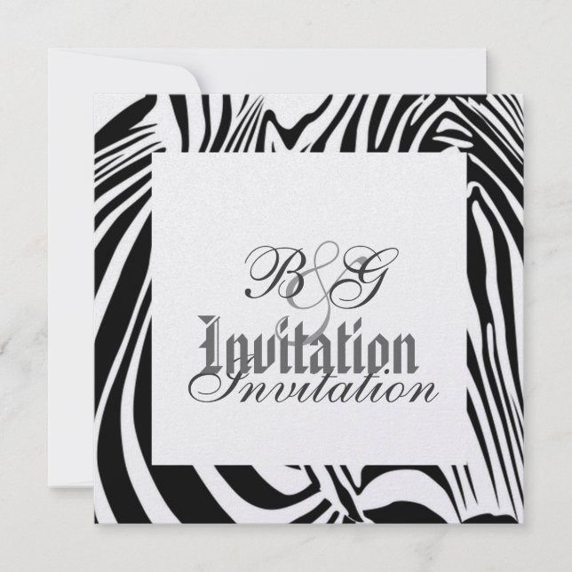 Invitación a la boda cebra (Anverso)