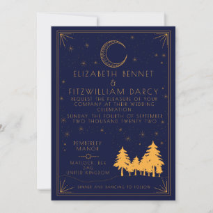 Invitación a la boda celestial Art Deco