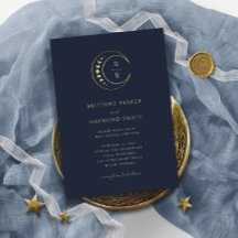 Invitación a la boda celestial azul