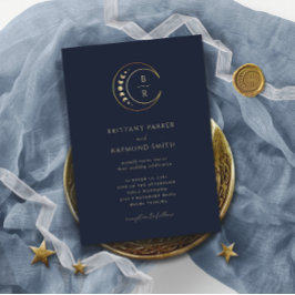 Invitación a la boda celestial azul