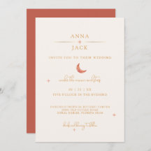 Invitación a la boda celestial de Terracotta Moon 