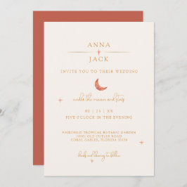 Invitación a la boda celestial de Terracotta Moon