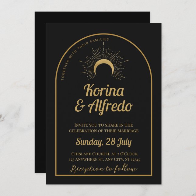 Invitación a la boda celestial por la luna (Anverso / Reverso)