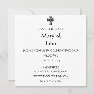 Invitación a la boda celta blanca y negra