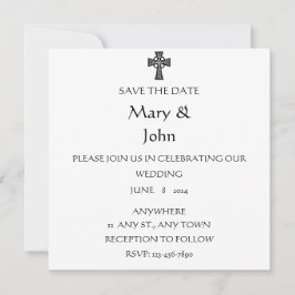 Invitación a la boda celta blanca y negra