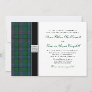 Invitación a la boda celta de Shaw Tartán