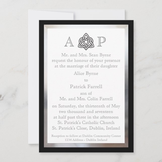 Invitación a la boda celta moderna (Anverso)