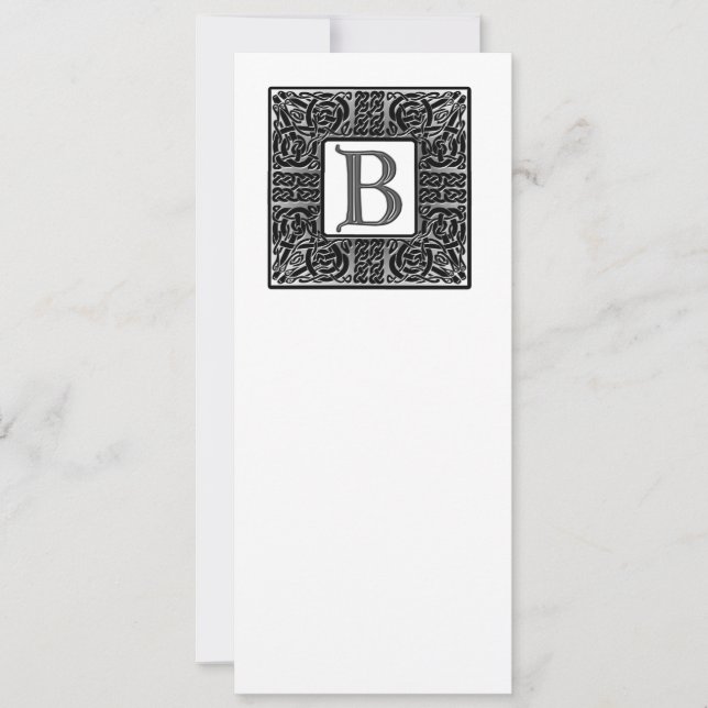 Invitación a la Boda Celta Monogramada de Plata (Anverso)