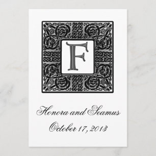 Invitación a la Boda Celta Monogramada de Plata