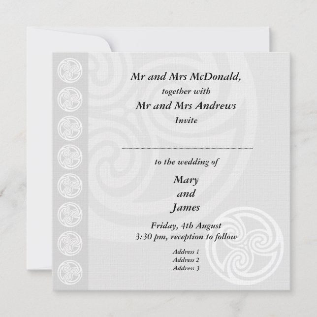 Invitación a la boda celta tradicional (Anverso)