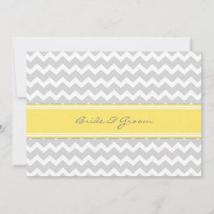 Invitación a la boda Chevron amarillo gris