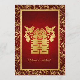 Invitación a la boda china de doble felicidad