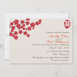Invitación a la boda china de doble felicidad