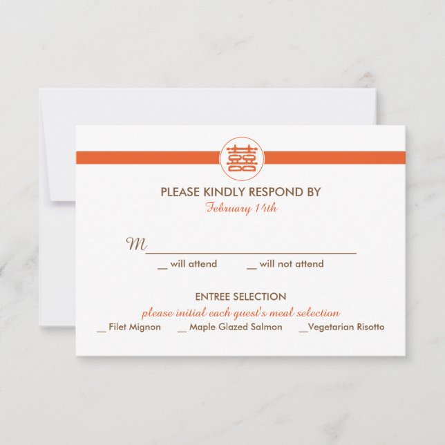 Invitación a la boda china de doble felicidad - RS (Anverso)
