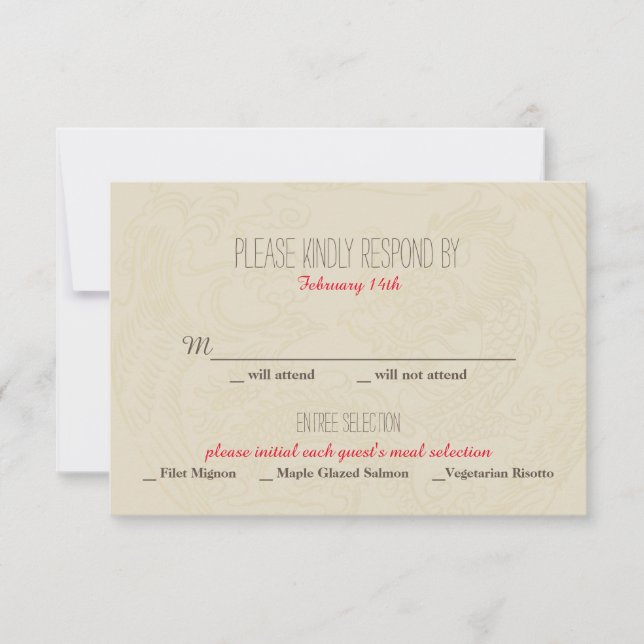 Invitación a la boda china de doble felicidad - RS (Anverso)