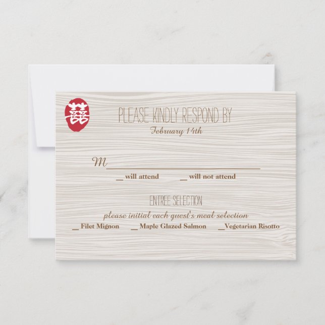 Invitación a la boda china de doble felicidad - RS (Anverso)