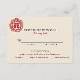 Invitación a la boda china de doble felicidad - RS