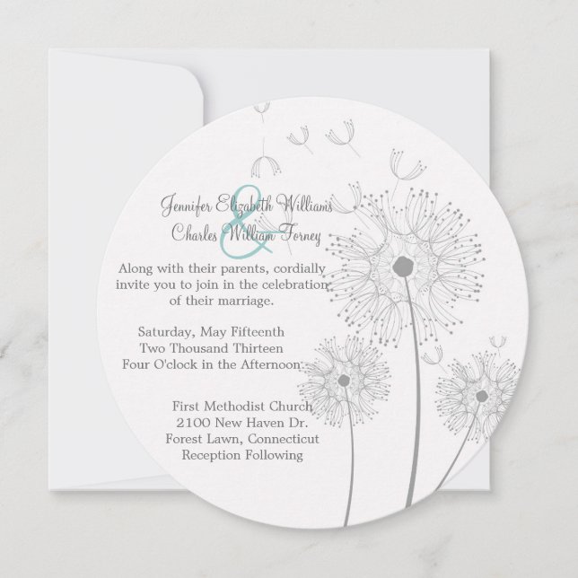 Invitación a la boda circular de candelio blanco y (Anverso)