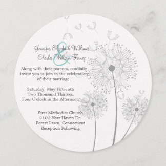 Invitación a la boda circular de candelio blanco y