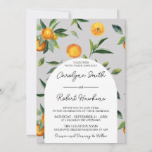 Invitación a la boda cítrica de naranjas