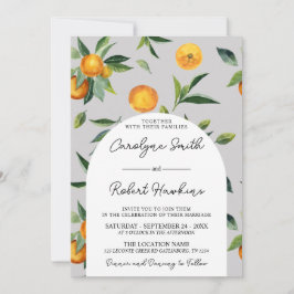 Invitación a la boda cítrica de naranjas