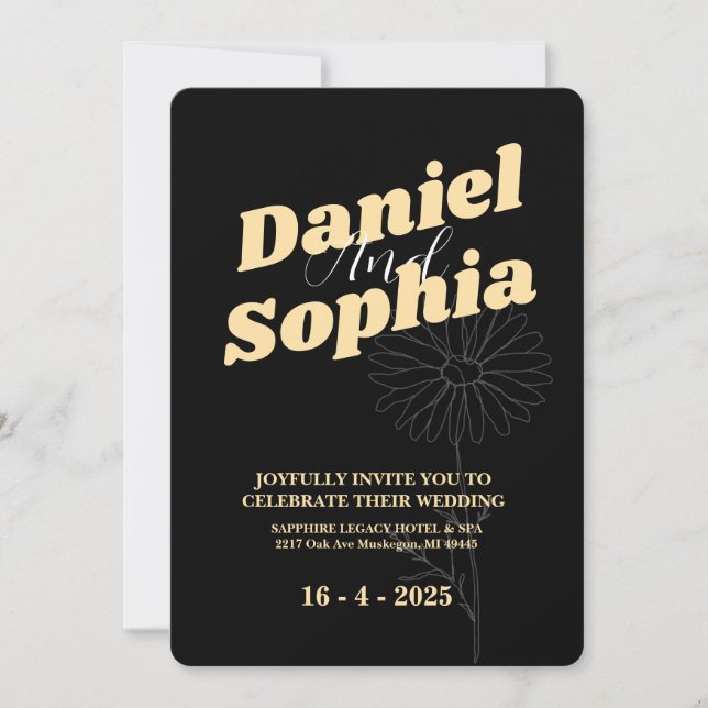 Invitación a la boda clásica (Anverso)