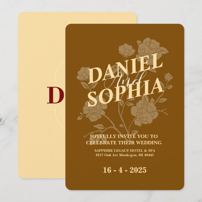 Invitación a la boda clásica (Anverso / Reverso)