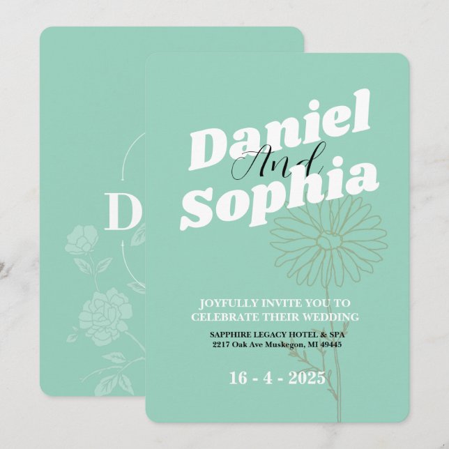 Invitación a la boda clásica (Anverso / Reverso)