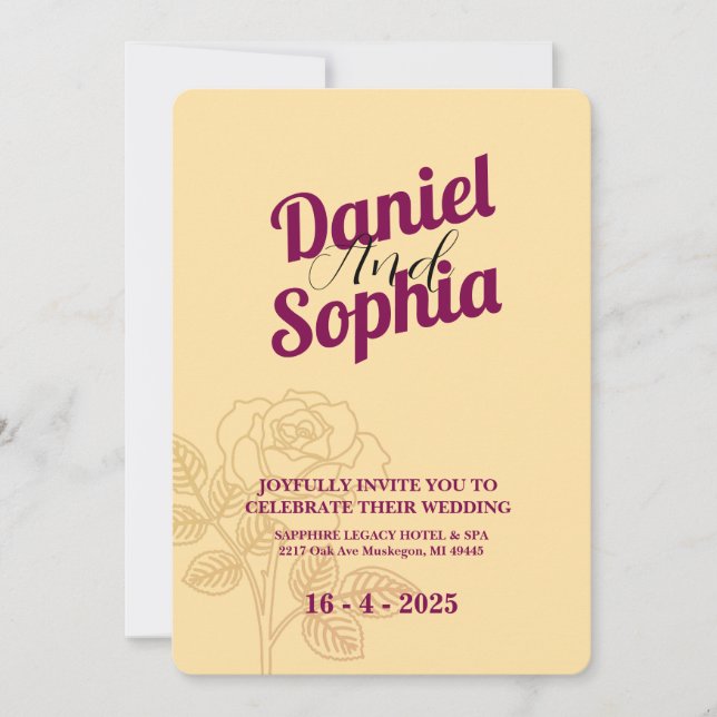 Invitación a la boda clásica (Anverso)