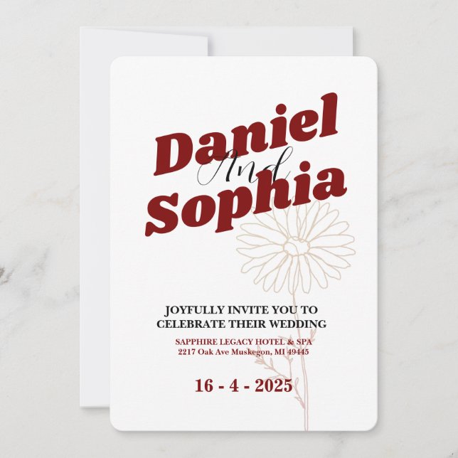 Invitación a la boda clásica (Anverso)