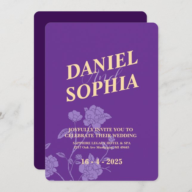 Invitación a la boda clásica (Anverso / Reverso)