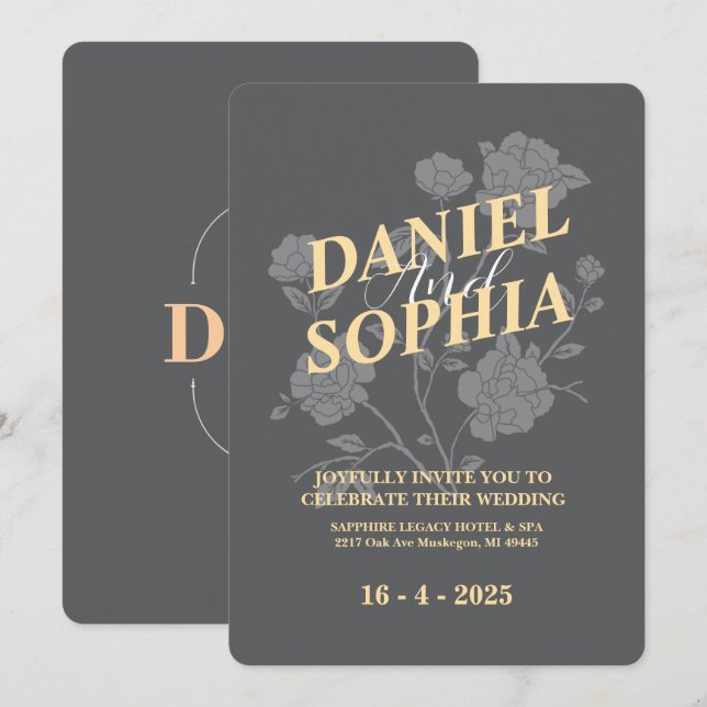 Invitación a la boda clásica (Anverso / Reverso)